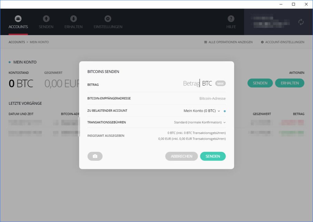 Ledger Nano S sending money