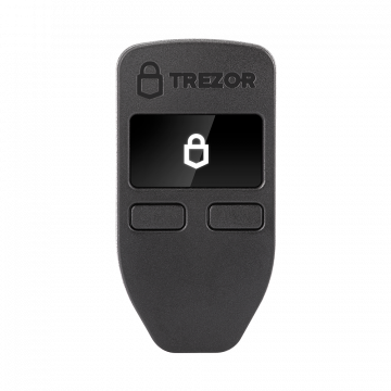 Trezor Model One Black Front View Screen Lock