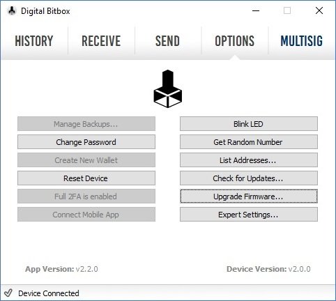 Digital Bitbox 2FA confirm option
