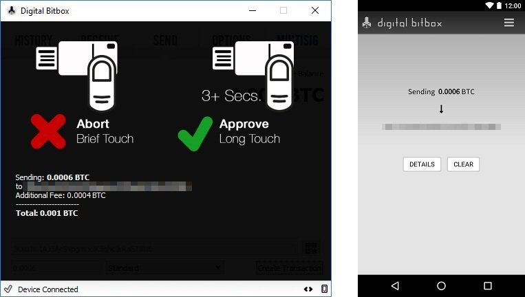 Digital Bitbox Smart Senden