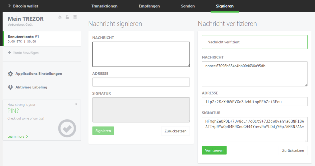 Opendime Verify Message