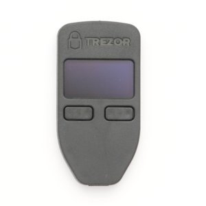 Trezor Karton Lieferumfang Hardware Wallet Vorderseite