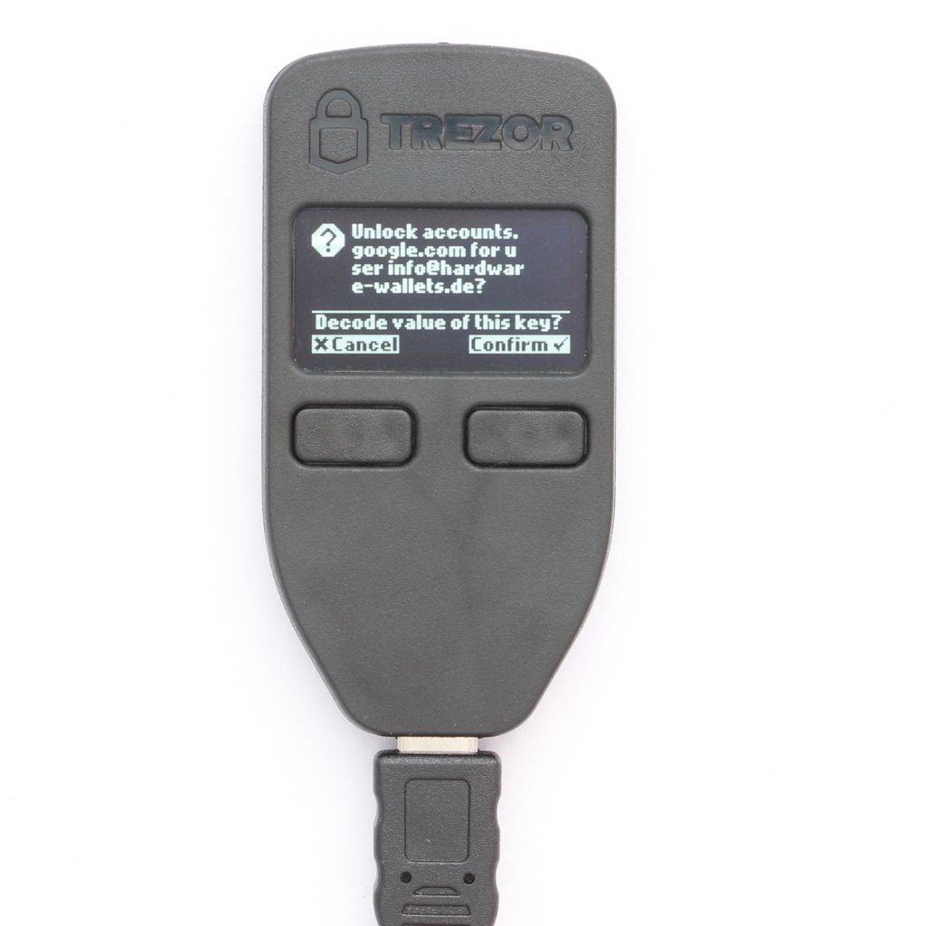 Copia de confirmación del gestor de contraseñas Trezor
