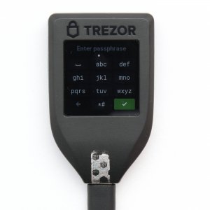 TREZOR T Passphrase Verschlüsselung eintippen TREZOR T