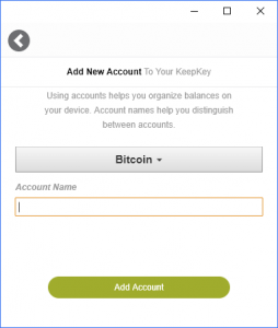 KeepKey Konto hinzufügen