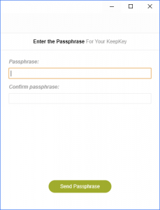 KeepKey Passphrase eingeben