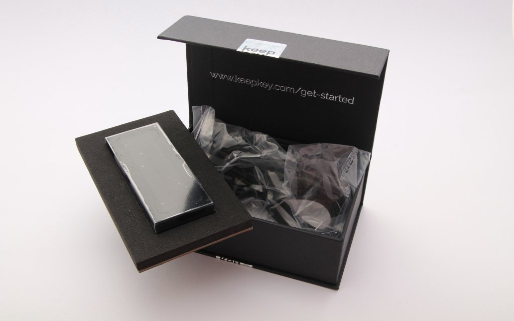 KeepKey Verpackung geöffnet Ebene herausgenommen