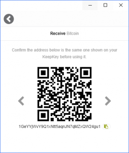 KeepKey Wallet Bitcoin Empfangen
