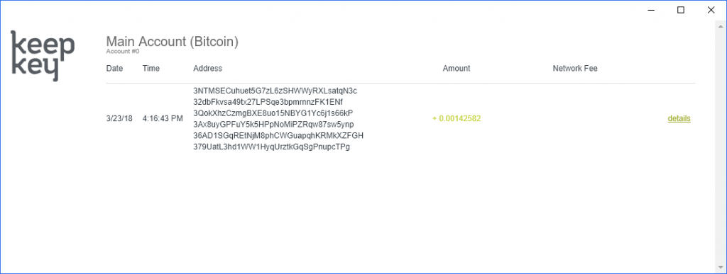 KeepKey Wallet Transaktionen