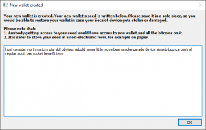 Secalot Bitcoin Wallet einrichten Schritt 6