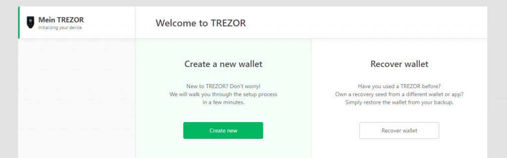 TREZOR einrichten wallet erstellen