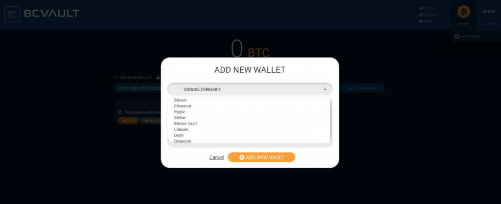 Bc Vault Software Add Account